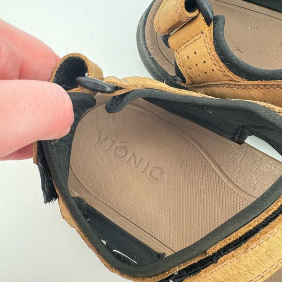 Vionic Neil Brown Nubuck‎ Leather Breathable Adjustable Platform Sandals Sz 7 main image 7